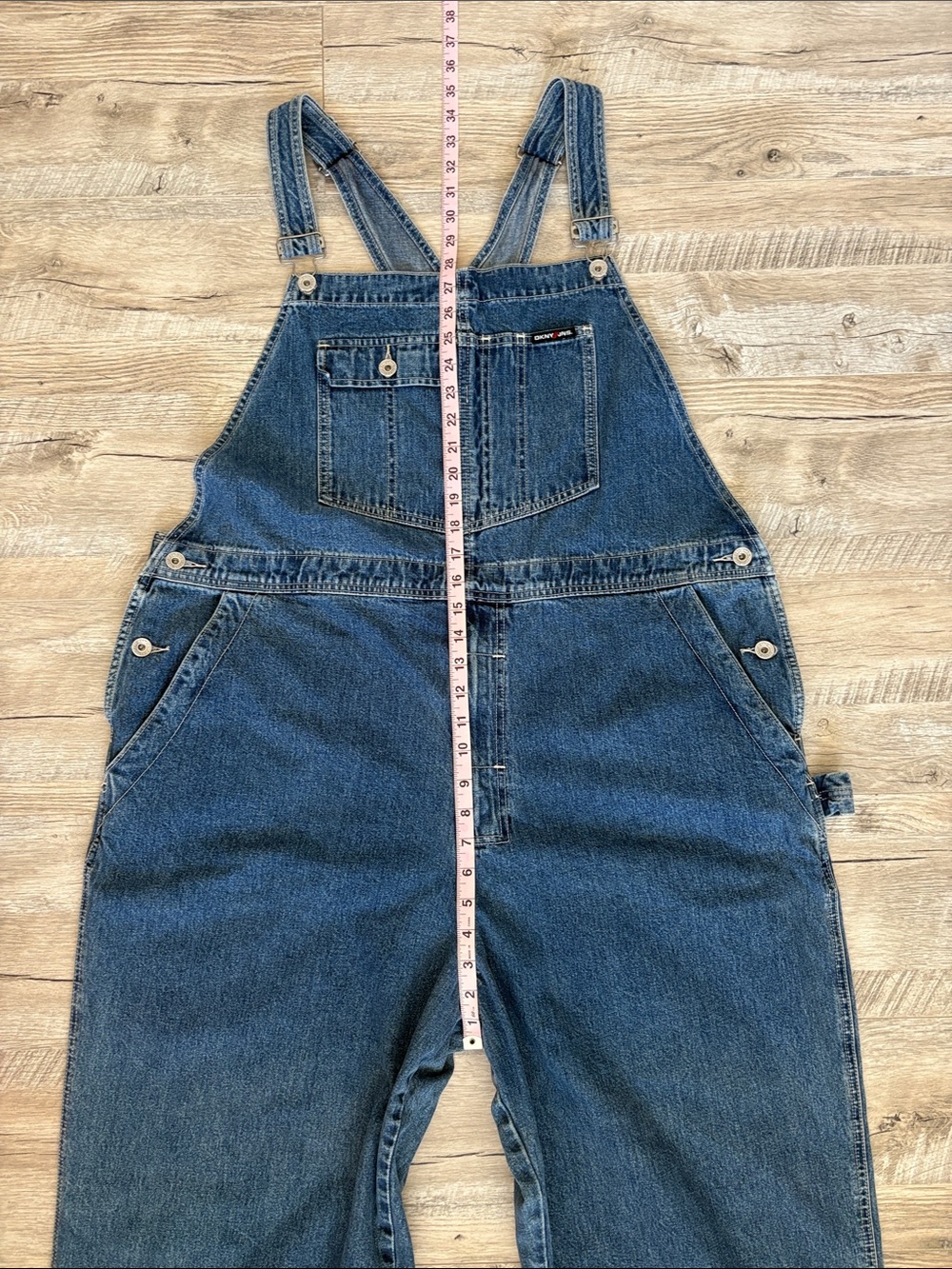 Vintage DKNY Jeans Classic Dark Blue Denim Overalls - Picture 7 of 12